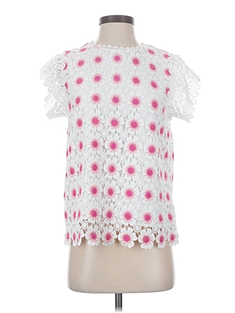 Pre-owned Jcrew Short Sleeve Blouse In Pink