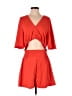 Glam 100% Polyester Solid Red Romper Size L - photo 1