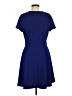 Elle Solid Blue Casual Dress Size M - photo 2