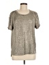 Deletta Metallic Silver Short Sleeve Top Size M - photo 1