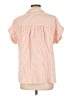Cotton Bleu Stripes Orange Short Sleeve Blouse Size L - photo 2