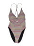 Becca Chevron-herringbone Gray One Piece Swimsuit Size M - photo 1
