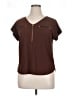 89th & Madison Brown Short Sleeve Top Size XL - photo 1