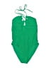 Becca Solid Green One Piece Swimsuit Size L - photo 1