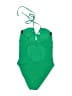 Becca Solid Green One Piece Swimsuit Size L - photo 2