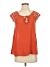 Lily White Orange Short Sleeve Top Size S - photo 1