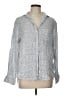 Grayson 100% Linen Polka Dots Silver Long Sleeve Blouse Size Lg (4) - photo 1