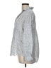 Grayson 100% Linen Polka Dots Silver Long Sleeve Blouse Size Lg (4) - photo 5