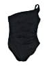 Bleu Rod Beattie 100% Polyester Solid Black One Piece Swimsuit Size 12 - photo 1