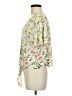 Lily White Yellow Short Sleeve Blouse Size M - photo 5