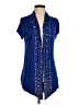 Cache Blue Short Sleeve Blouse Size S - photo 1