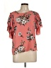 Lily White 100% Polyester Pink Short Sleeve Blouse Size L - photo 1