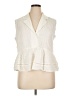 Cupio Ivory Sleeveless Button-Down Shirt Size XL - photo 1