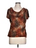 DressBarn Brown Short Sleeve Top Size L - photo 1