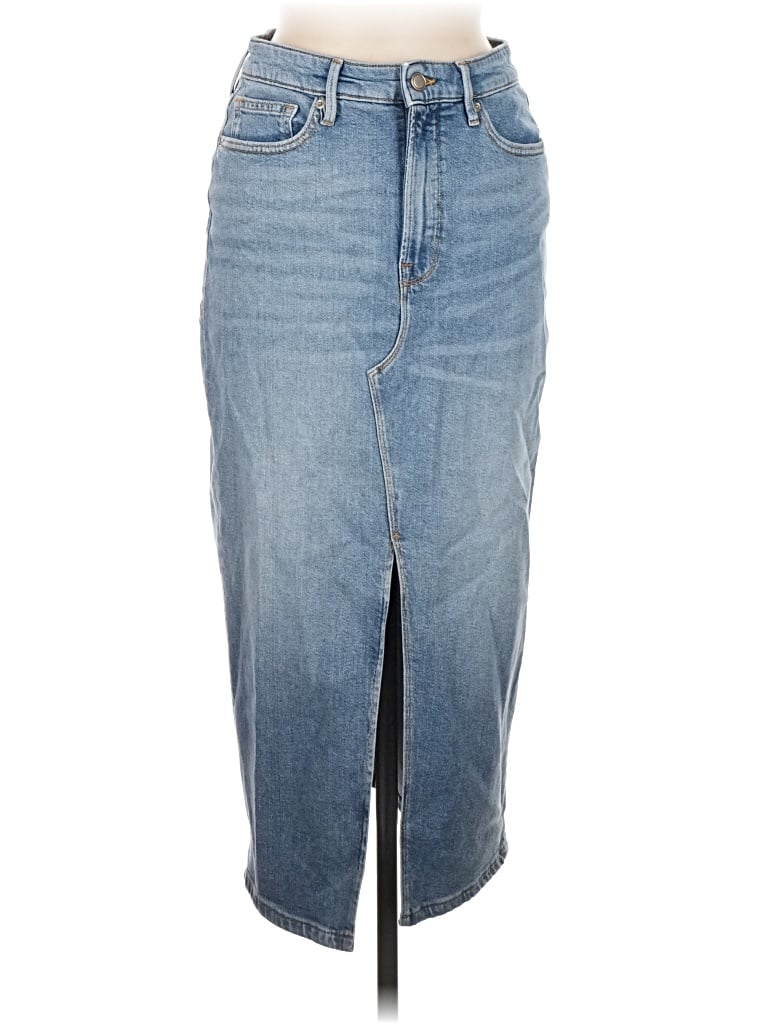 Pre-owned Good American Denim Skirt In Blue