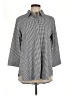 Boho Chic Houndstooth Silver 3/4 Sleeve Button-Down Shirt Size L - photo 1