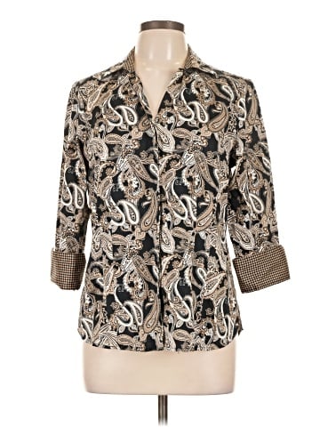 Foxcroft 3/4 Sleeve Button-Down Shirt (view 1)