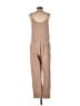Enza Costa 100% Linen Solid Tan Jumpsuit Size Lg (3) - photo 2