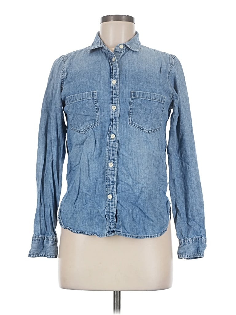 Pre-owned Jcrew Long Sleeve Button Down Shirt In Blue