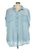Torrid 100% Tencel Blue Sleeveless Button-Down Shirt Size 5X Plus (5) - photo 1