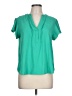 Mine 100% Polyester Teal Short Sleeve Blouse Size L - photo 1
