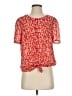 Madewell 100% Polyester Red Crinkled Button-Back Tie Tee in Full Bloom Size XS - photo 1