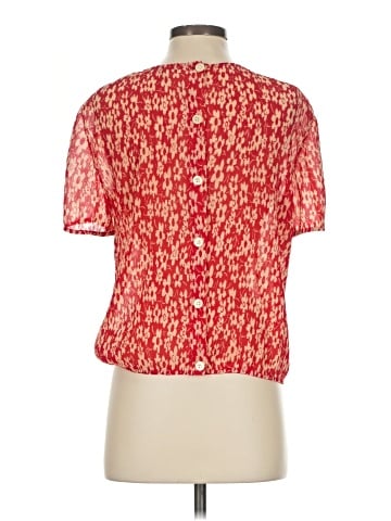 Madewell Crinkled Button-Back Tie Tee in Full Bloom (view 2)