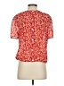 Madewell 100% Polyester Red Crinkled Button-Back Tie Tee in Full Bloom Size XS - photo 2