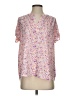 Pleione 100% Polyester Floral Pink Short Sleeve Blouse Size S - photo 1