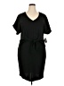 Ashley Stewart Solid Black Casual Dress Size 2X Plus - photo 1