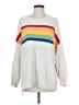American Eagle Outfitters 100% Polyester Color Block White Pullover Sweater Size XS - photo 1