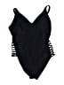 Mossimo Stripes Black One Piece Swimsuit Size XL - photo 1