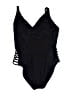 Mossimo Stripes Black One Piece Swimsuit Size XL - photo 2