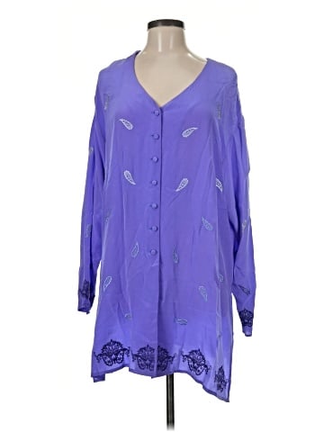 Diane von Furstenberg Long Sleeve Silk Top (view 1)