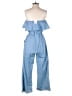LUCCA Solid Blue Jumpsuit Size S - photo 2