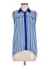 Mine 100% Polyester Stripes Blue Sleeveless Blouse Size M - photo 1