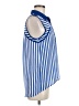 Mine 100% Polyester Stripes Blue Sleeveless Blouse Size M - photo 4