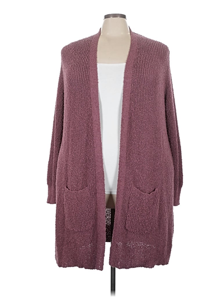 Pre-owned Bobeau Cardigan Sweater In Burgundy