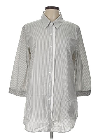 Lafayette 148 New York 3/4 Sleeve Button-Down Shirt (view 1)