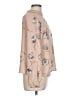 Monteau 100% Polyester Floral Tan Long Sleeve Blouse Size L - photo 4