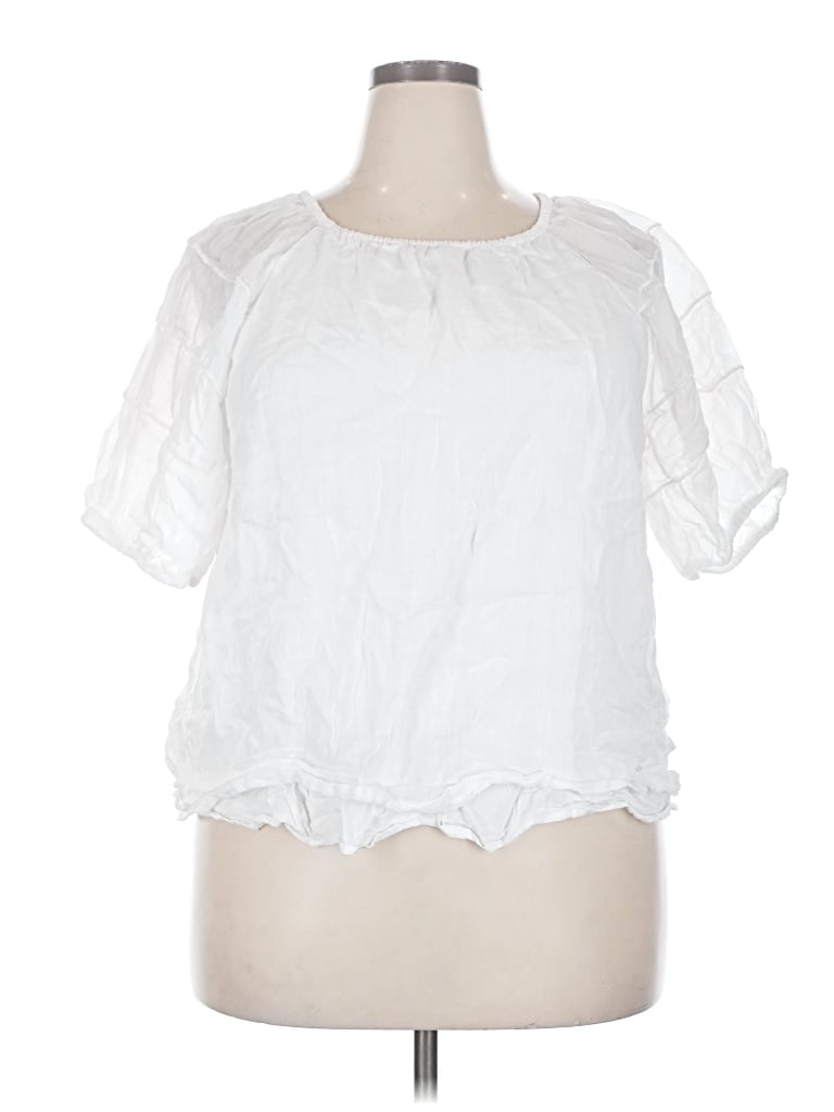 Pre-owned Jcrew Short Sleeve Blouse In White