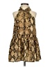 Lavender Brown 100% Polyester Animal Print Brown Gold Tank Top Size S - photo 1