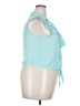 Iris Los Angeles 100% Polyester Teal Sleeveless Blouse Size 3X - photo 4