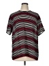 Chaus 100% Polyester Stripes Black Short Sleeve Top Size 16 - photo 1