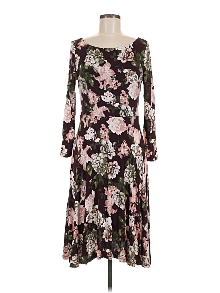 Pre-owned Ann Taylor Loft Outlet Casual Dress In Burgundy
