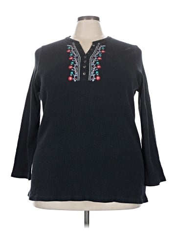 Woman Within Long Sleeve Henley (view 1)
