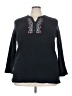Woman Within Blue Long Sleeve Henley Size 26 - 28 - photo 1
