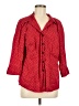 Fashion Bug Polka Dots Red 3/4 Sleeve Button-Down Shirt Size M - photo 1