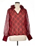 Boston Proper 100% Polyester Argyle Red Long Sleeve Blouse Size XL - photo 1