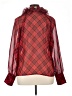 Boston Proper 100% Polyester Argyle Red Long Sleeve Blouse Size XL - photo 2